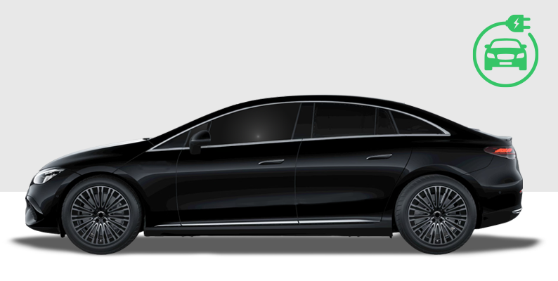 Mercedes EQE electric car for London airport transfers